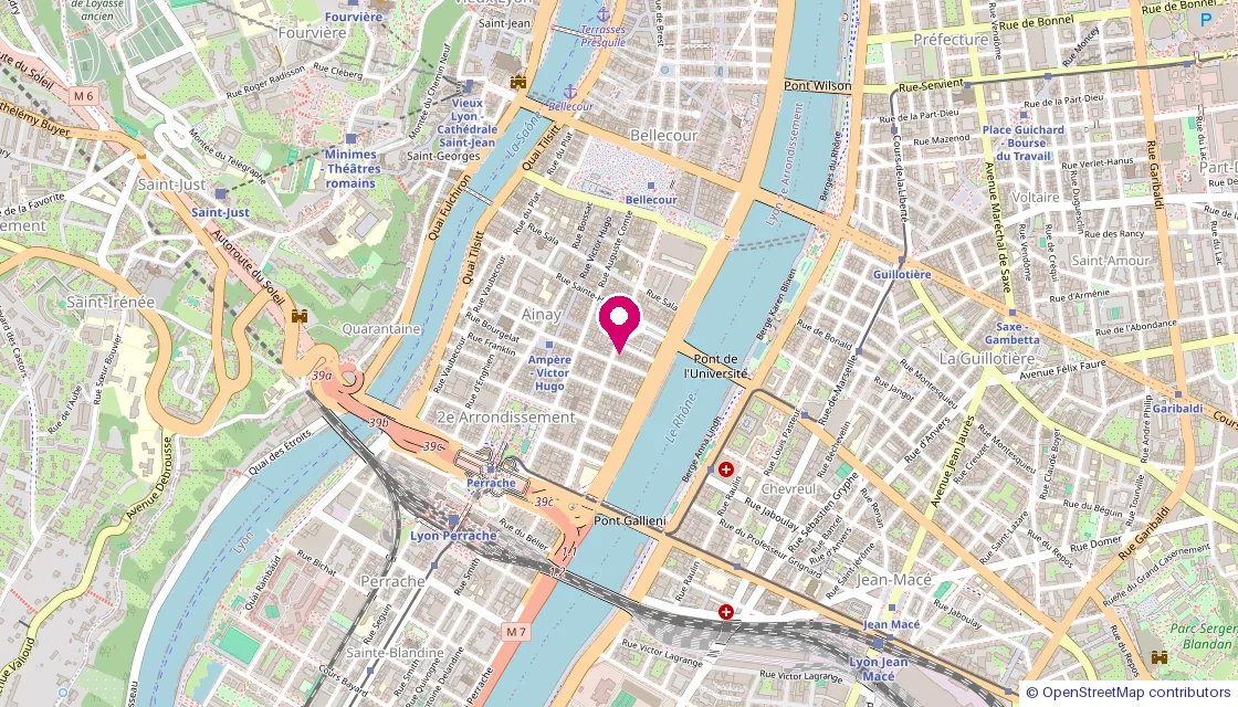Plan d'accès de l'agence Work&You Lyon, 23 rue de la charité