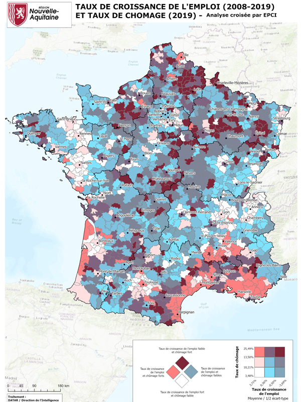 Le chomage et la croissance de l'emploi et le recrutement